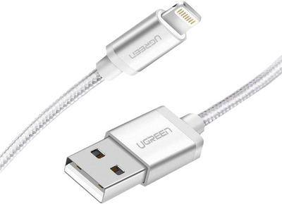 Kabel Ugreen USB Type-A - Apple Lightning 1 m MFi Silver (6957303861613)