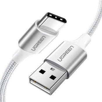 Кабель Ugreen US288 USB 2.0 to USB Type-C Cable Nickel Plating Aluminum Braid 3 А 3 м White (6957303864096)