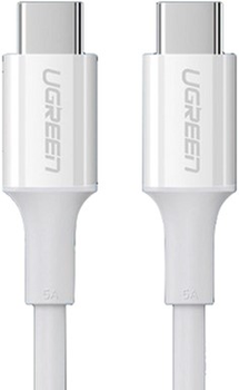 Kabel Ugreen US300 Charging Cable 100 W USB Type-C to USB Type-C 5 A 2 m White (6957303865529)