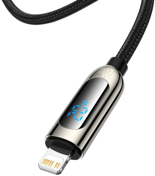 Кабель Baseus CATLSK USB3.1 Type-C M-Lightning м 20 Вт з дисплеєм 2 м Black (CATLSK-A01)