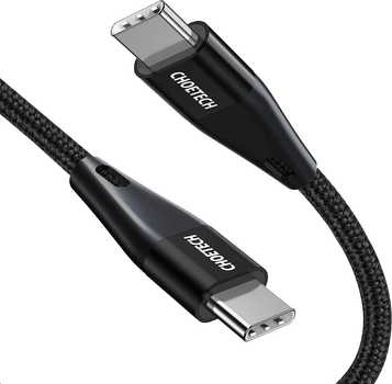 Кабель Choetech USB Type-C - USB Type-C 1.2 м 60 Вт в обплетенні Black (XCC-1003)