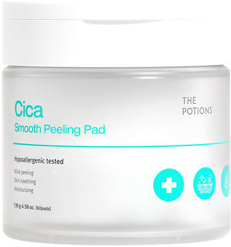 Płatki do twarzy The Potions Cica Smooth Peeling Pad złuszczające z kwasem PHA 130 g (8809684820742)