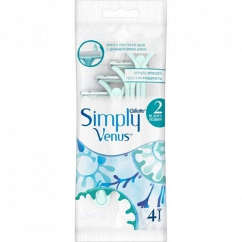 Одноразові станки для гоління Gillette Simply Venus 2 голубі 4 шт.