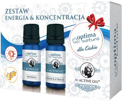 Zestaw Olejek eteryczny Optima Natura N-Active Oil Energia + Koncentracja 2 x 10 ml (5904730293464)