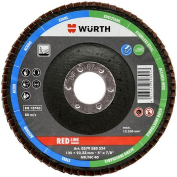 Круг Wurth пелюстковий DOMED-BR22.23-G60-D125 RED LINE (0579580326)