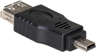 Адаптер Akyga USB Type-A - mini-USB F/M Black (5901720130402)