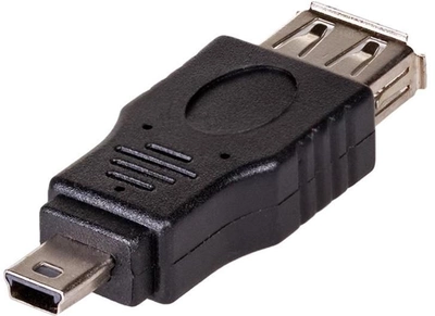 Adapter Akyga USB Type-A - mini-USB F/M Black (5901720130402)