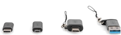 Zestaw adapterów Digitus USB Type-A/USB Type-C/micro-USB - USB Type-A/USB Type-C/micro-USBlack (4016032481195)