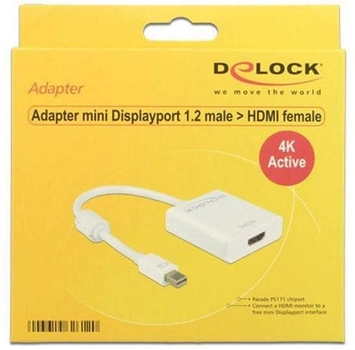 Adapter Delock DisplayPort 1.2 - HDMI M/F White (4043619626120)