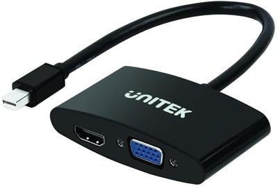 Adapter Unitek mini DisplayPort - VGA/HDMI Black (4894160009852)