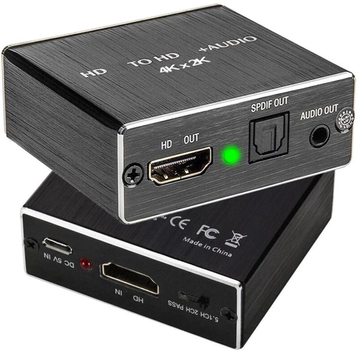Adapter extraktor Techly 2CH LPCM HDMI 4K UHD 3D Black (8054529025749)