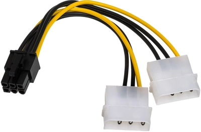 Kabel adapter Akyga 2 x Molex - PCI-Express M/M 0.15 m Black (5901720131355)