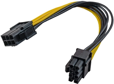 Kabel adapter Akyga PCI Express 6 pin - 8 pin F/M 0.2 m Multicolor (5901720131294)