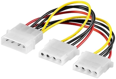 Kabel adapter Akyga Molex - 2 x Molex M/F 0.15 m Multicolor (5901720131379)