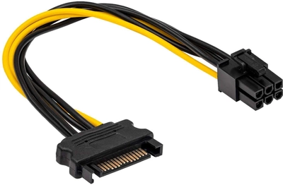 Kabel adapter Akyga SATA - PCI Express 6-pin M/F 0.15 m Multicolor (5901720132024)
