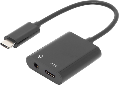 Кабель Digitus USB Type-C - USB Type-C + mini Jack 3.5 мм M/F/F 0.2 м Black (4016032451105)