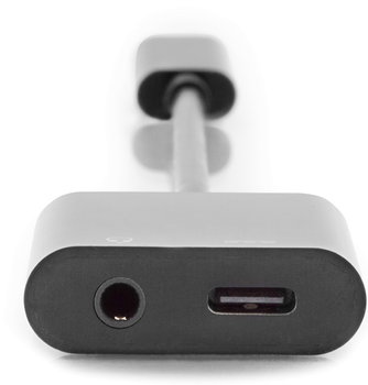 Kabel Digitus USB Type-C - USB Type-C + mini Jack 3.5 mm M/F/F 0.2 m Black (4016032451105)