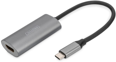 Kabel adapter Digitus USB Type-C - HDMI M/F 0.2 m Silver (4016032478652)