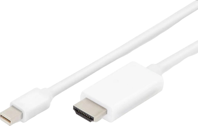 Kabel adapter Digitus mini DisplayPort - HDMI A M/M 3 m White (4016032438632)