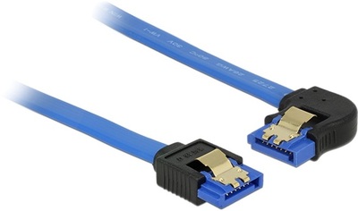 Kabel kątowy Delock SATA - SATA F/F 0.10 m Blue (4043619849826)