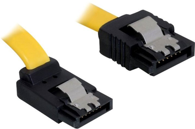 Kabel Delock SATA - SATA M/M 0.1 m Yellow (4043619824649)