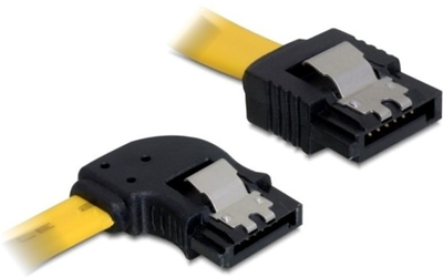 Kabel kątowy Delock SATA - SATA M/M 0.5 m Yellow (4043619824939)