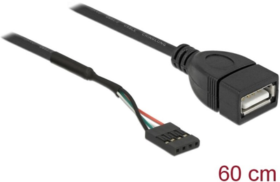 Кабель Delock USB Pin Header - USB Type-A F/F 0.6 м Black (4043619856718)