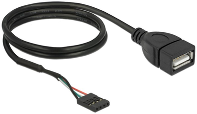 Kabel Delock USB Pin Header - USB Type-A F/F 0.6 m Black (4043619856718)