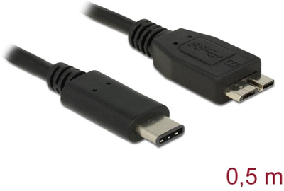 Kabel Delock USB Type-C - micro-USB M/M 0.5 m Black (4043619836765)