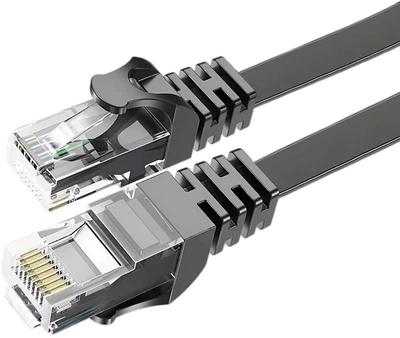Патч-корд Essager TopSpeed Cable Ethernet Cat6 RJ45 Splitter Network Flat Cable 10 м Чорний (EXCWXB-JSB01)