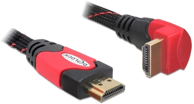 Кабель кутовий Delock HDMI M/M 5 м Black/Red (4043619826889)