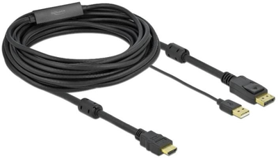 Kabel adapter Delock HDMI - DisplayPort + USB Type-A M/M/M 7 m Black (4043619859672)