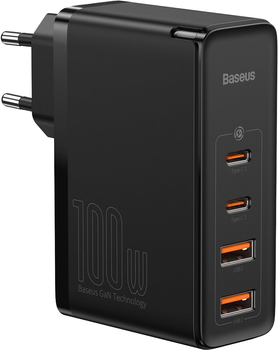 Ładowarka sieciowa Baseus GaN2 Pro 100 W 2 x USB/2 x USB Type C Quick Charge 4+ Power Delivery Black (CCGAN2P-L01)
