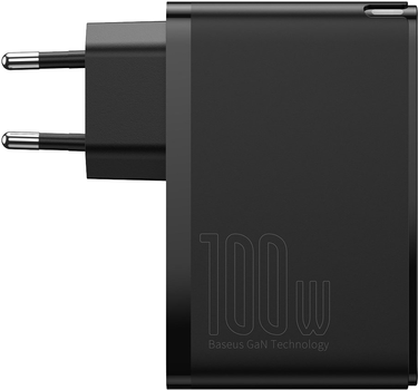 Мережевий зарядний пристрій Baseus GaN2 Pro 100 Вт 2 x USB/2 x USB Type C Quick Charge 4+ Power Delivery Black (CCGAN2P-L01)