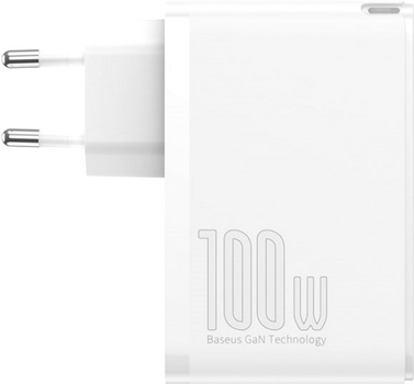 Мережевий зарядний пристрій Baseus GaN2 Pro Quick Charger 2C+2U 100 Вт EU White (CCGAN2P-L02)