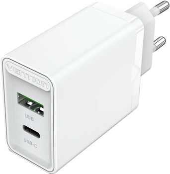 Зарядний пристрій Vention USB Type C + QC4.0 18-20 Вт White (FBBW0-EU)