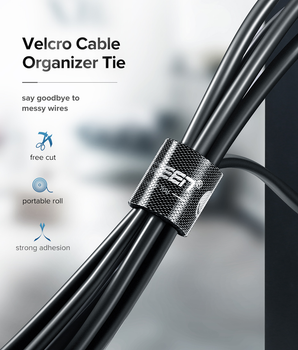 Органайзер для кабелів Ugreen LP124 20 мм Cable Tie Band 2 м Black (6957303843541)