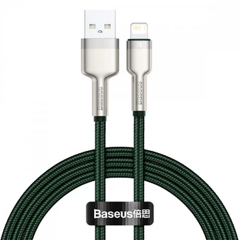 Кабель Baseus Cafule Metal Lightning 2.4A (2m) green CALJK-B06