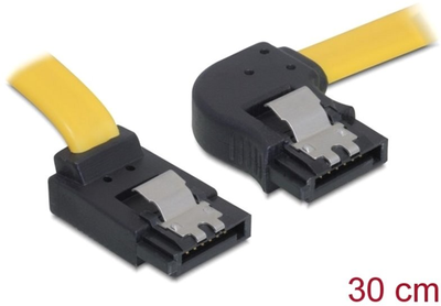Kabel kątowy Delock SATA M/M 0.3 m Yellow (4043619825233)