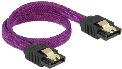 Kabel Delock SATA III M/M 0.3 m Purple (4043619836901)