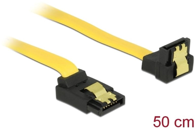 Kabel kątowy Delock SATA III M/M 0.5 m Yellow (4043619828210)