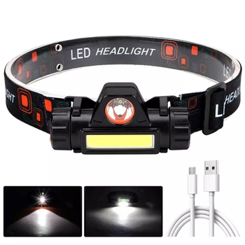 USB Led Фонарь Фонарик на лоб , Налобный 500 LM Универсальный Кемпинговый Походный Портативный Инспекционный Аккумуляторный на Батарейке