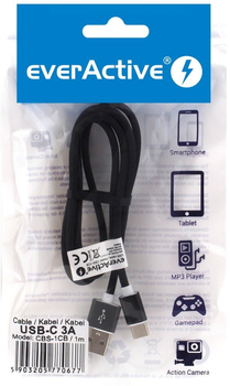 Кабель Everactive USB Type-A - USB Type-C M/M 1 м Black (5903205770677)