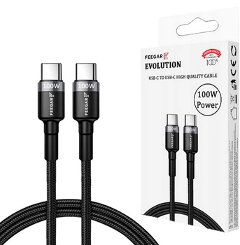 Kabel Feegar USB Type-C M/M 1 m Black/Gray (5904610880135)
