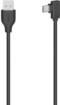 Кабель кутовий Hama USB Type-A - USB Type-C M/M 0.75 м Black (4047443443922)