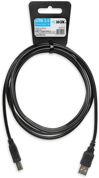 Kabel iBOX USB Type-A - USB Type-B M/M 3 m Black (5901443052579)