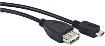 Kabel Lanberg USB Type-A - micro-USB M/F 0.15 m Black (5901969429701)