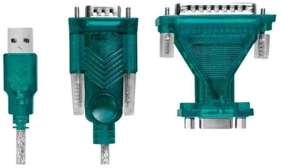 Kabel adapter LogiLink USB Type-A - RS232 M/M 1 m Green (4052792067699)