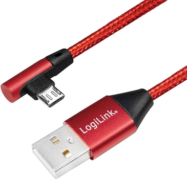 Кабель кутовий LogiLink USB Type-A - micro-USB M/M 1 м Red (4052792052770)
