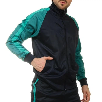 Кофта спортивная LIDONG LD-6803 Цвет: Темно-синий-бирюзовый размер: 4XL (54-56)